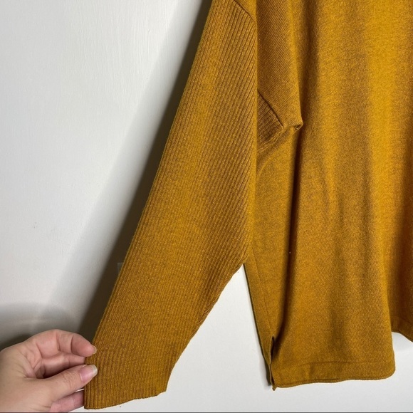 J. Jill Relaxed Fit Drop Shoulder Wool Blend Sweater Gold Melange XL - Picture 5 of 14